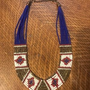 Aztec Patriotic Statement Necklace